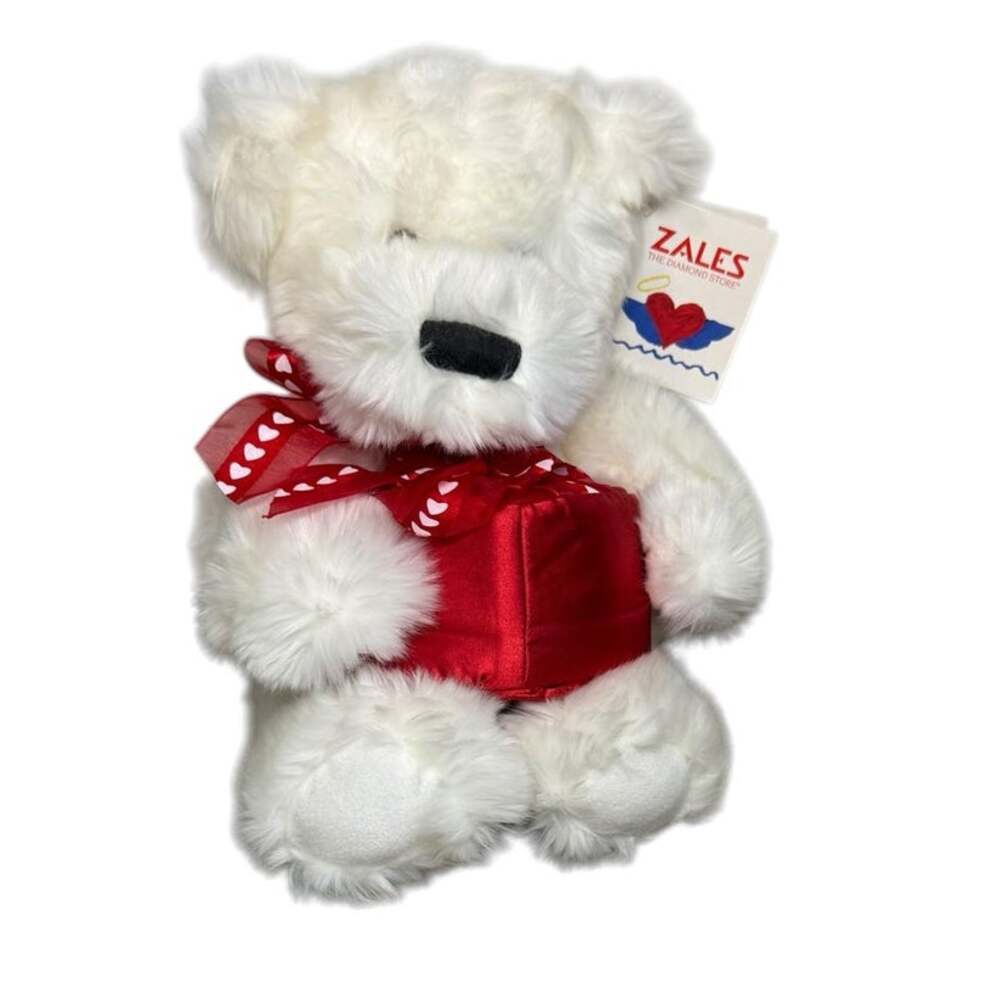 GUND Zales Christmas Valentines Bear Plush Gift Ring Holder Clean